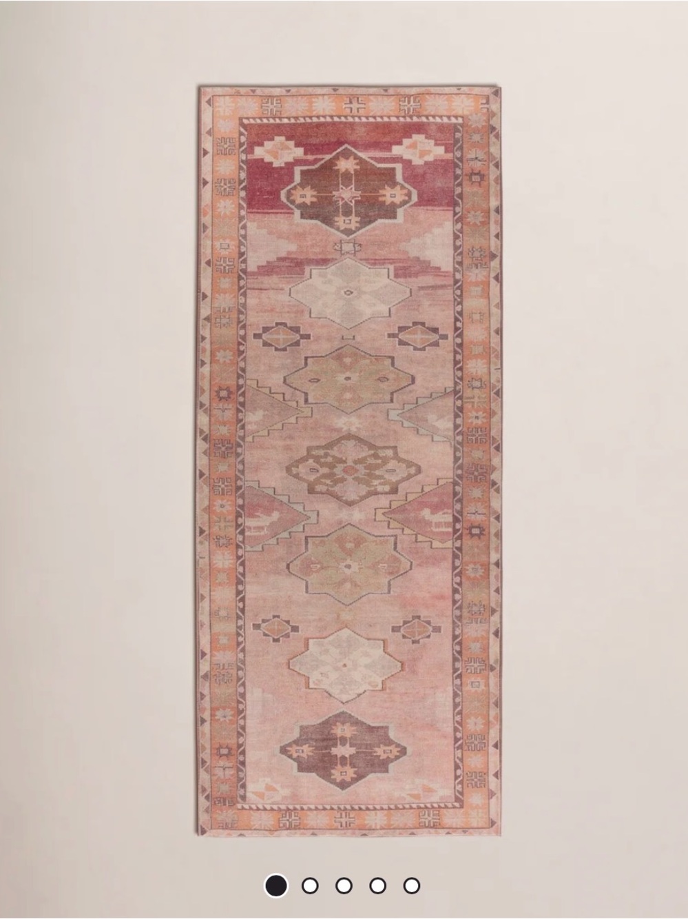 Debary Machine Washable Performance Orange/Pink/Brown Rug Runner 2’x6’